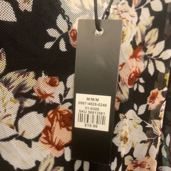 Floral Mesh Off-The-Shoulder Bodysuit - Picture 4 of 4